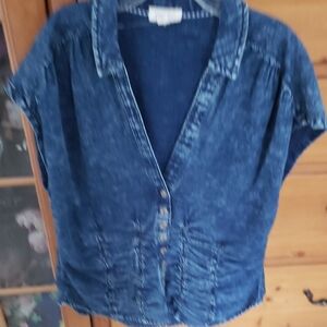 Pilcro Dark Blue Button Down Shirt